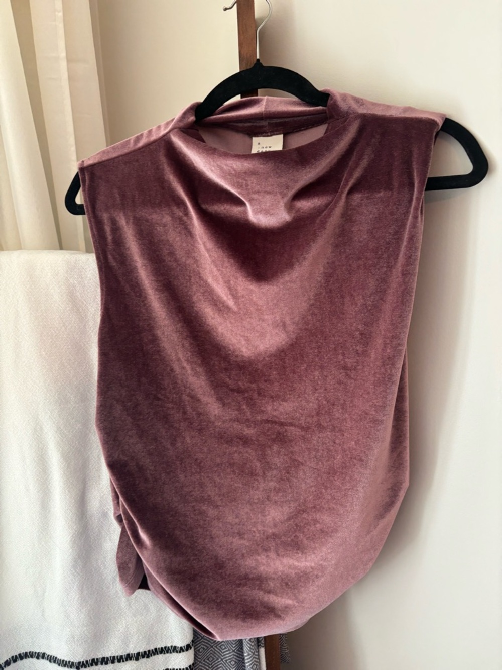 a new day Velvet Cowl Neck Top in Mauve
